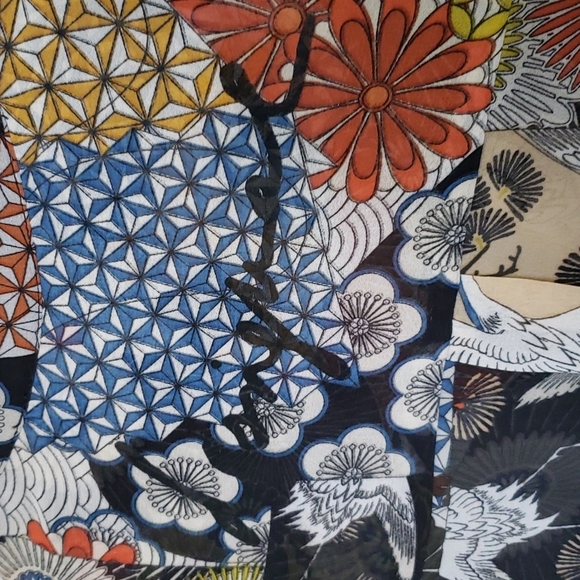 Desigual Dark Floral Abstract Print Sheer Button Front Tunic Blouse, Siz… - Picture 9 of 11